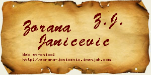 Zorana Janićević vizit kartica